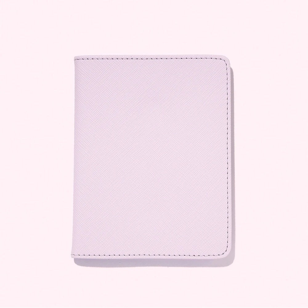 STONEY CLOVER LANE textured passport case in lilac new in envelope